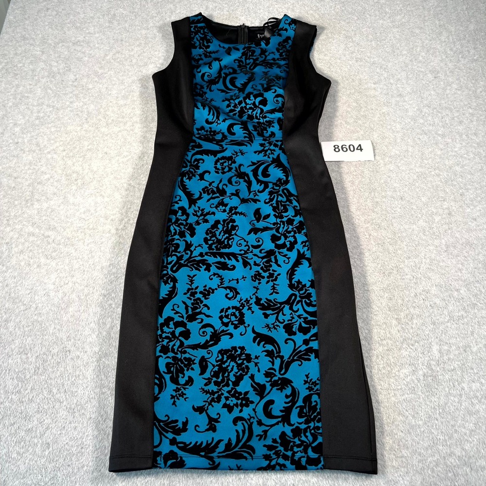 Enfocus Studio Sheath Dress Womens 6 Floral Damask Back Zip Bodycon